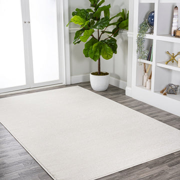 Haze Solid Low-pile Area Rug Cream